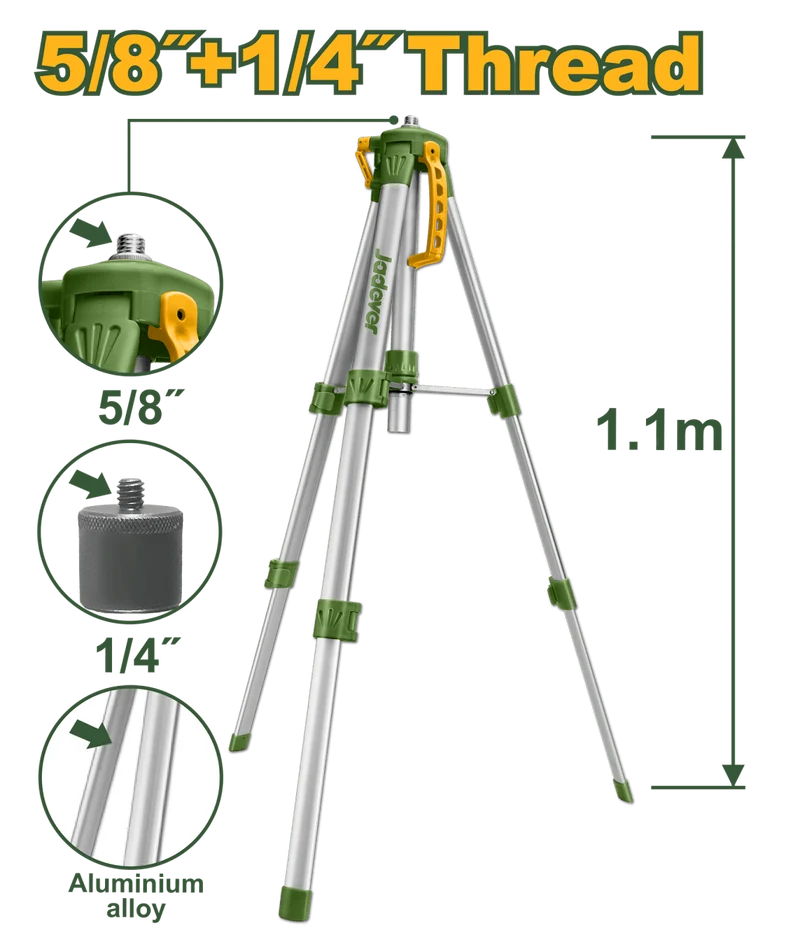 Treppiede in Alluminio per Livelle Laser Jadever 1,1 m con Attacco 5/8” e 1/4”