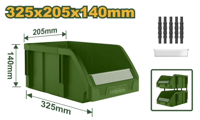 Cassettiera Porta Minuteria Jadever in Plastica PP 325×205×140 mm Impilabile