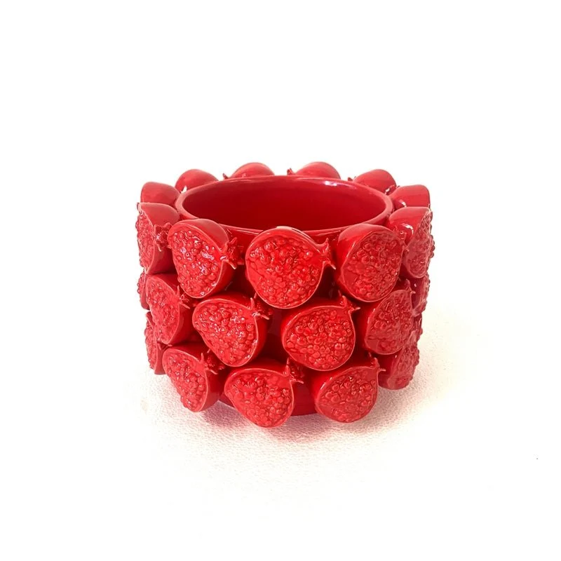 Vaso Melograno Rosso in Ceramica – Diametro 25×17 cm