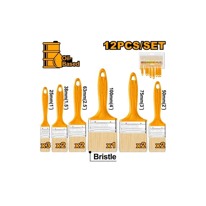 SET 12 PENNELLI SETOLA BIONDA – Vernici a base di olio