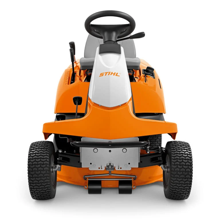 Trattorino rasaerba rider Stihl RT 4082 con cambio idrostatico e sacco di raccolta.