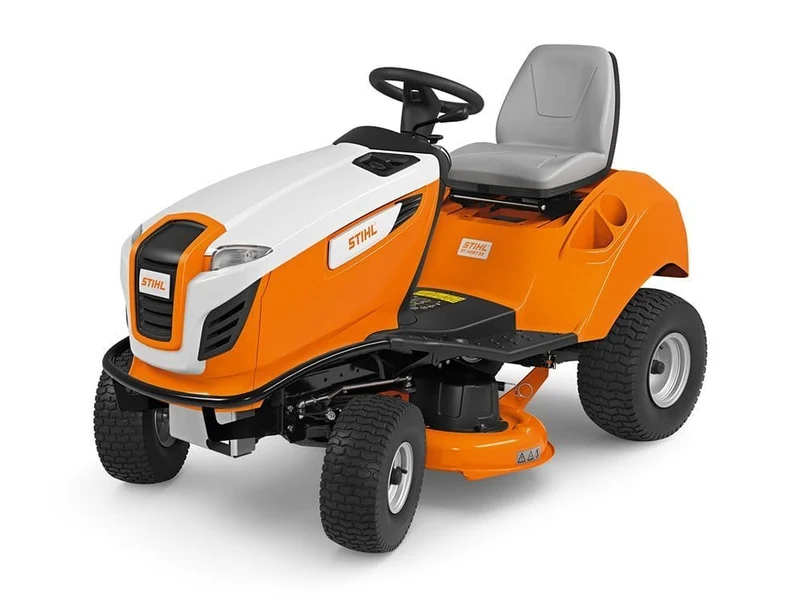 Trattorino rasaerba a scarico laterale Stihl RT 4097 SX con cambio idrostatico.