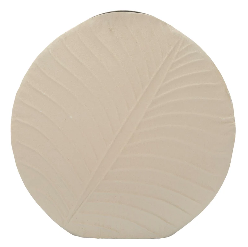 Vaso Dune Round 41,5x14x41,5 cm in Ferro Crema