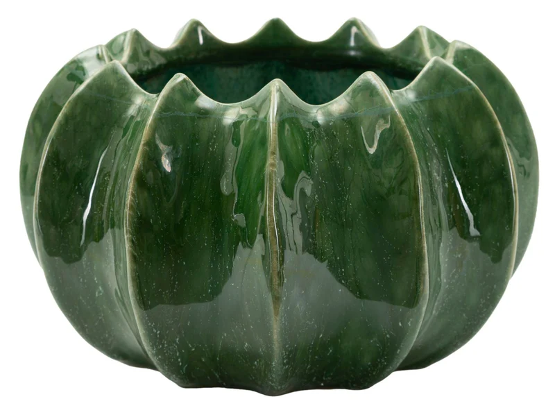 Cachepot Cactus Ø22x13,5 cm in Ceramica Verde