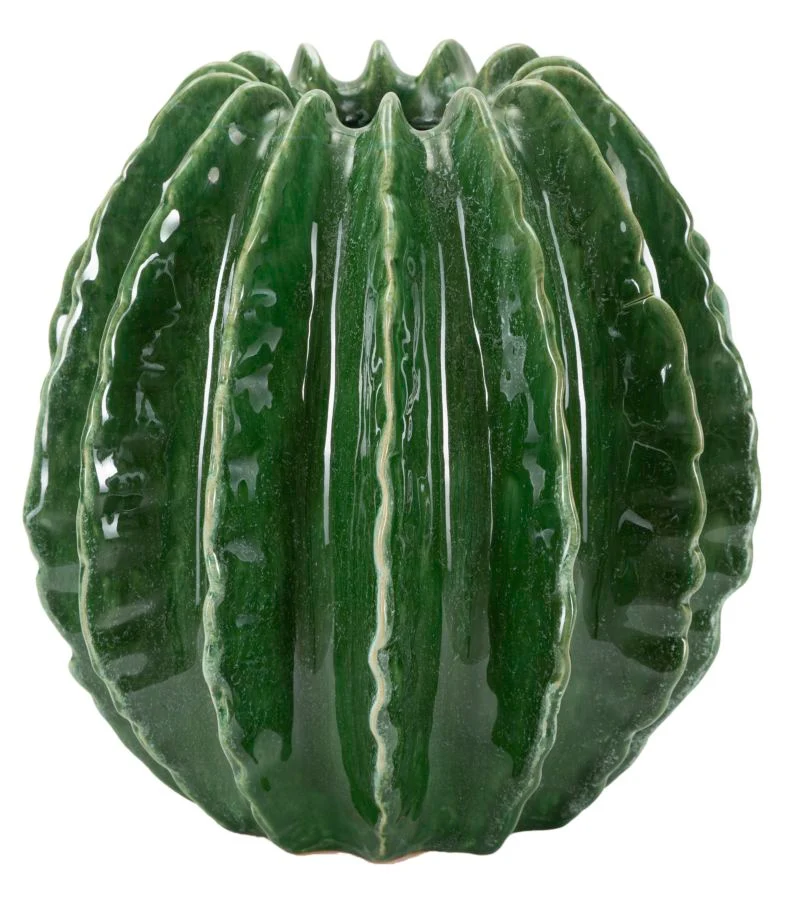 Vaso Cactus Ball Ø23,5x24,5 cm in Ceramica Verde