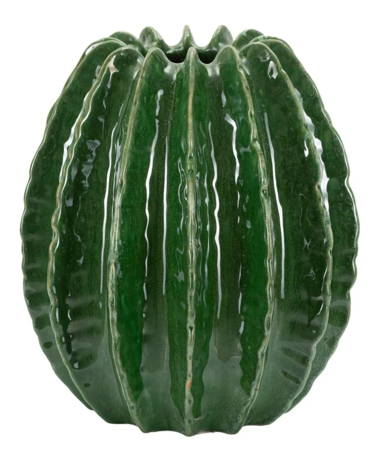 Vaso Cactus Ball Ø28x31 cm in Ceramica Verde