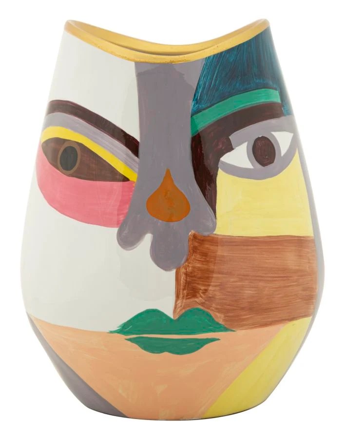Vaso Piccassy Color Fat Ø19x24,5 cm in Ceramica Multicolor