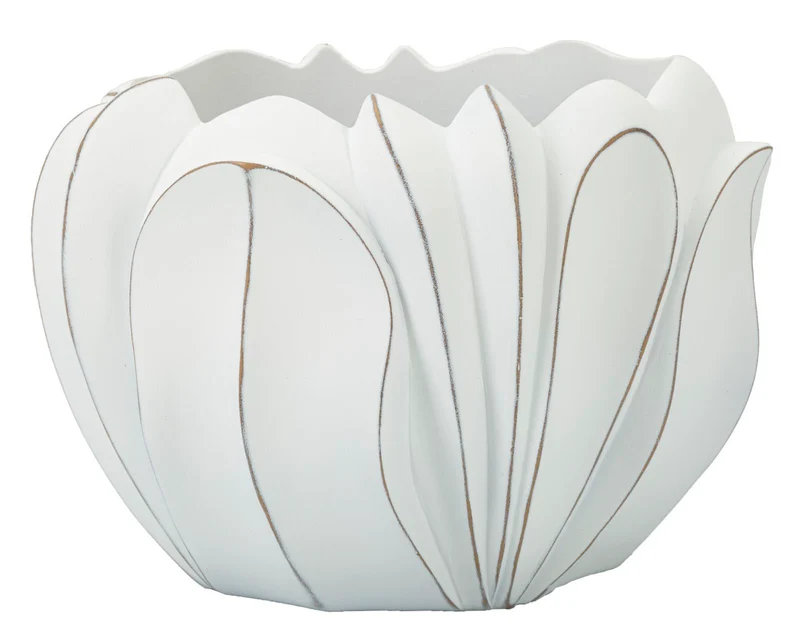 Cachepot Gardy Ø34,5x23,5 cm in Resina Bianco effetto lavato