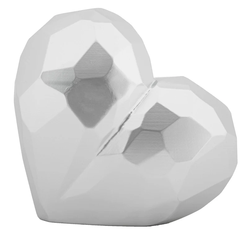 Vaso Heart Silver 19x9x18 cm in Resina Argento