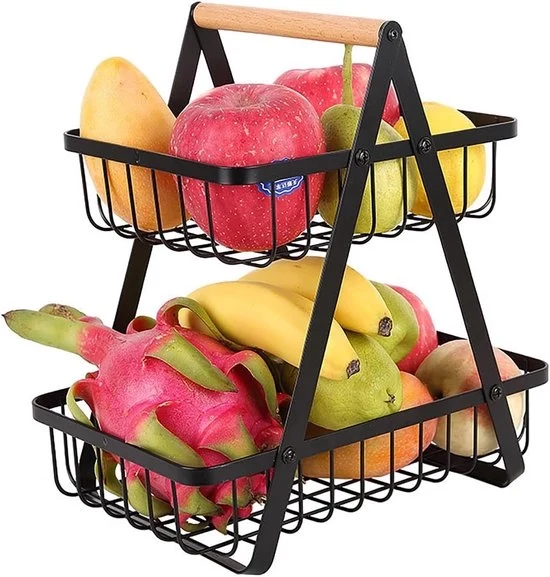 Etagère a doppio piano per verdure e frutta in metallo - 1 pezzo