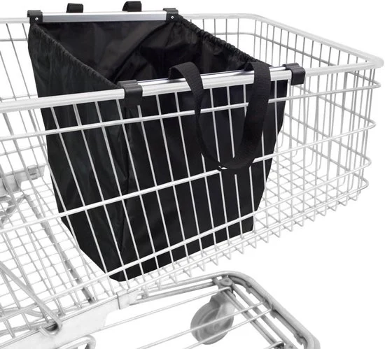 Borsa per spesa pieghevole in alluminio - adatta per carrelli - 1 pezzo - grigio
