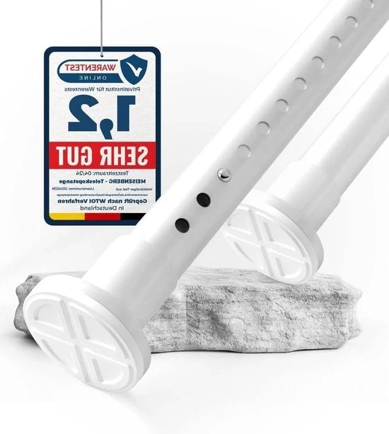 Tendina Uscibile 360-410 cm Acciaio Inox Bianco Ø32mm - Asta Telescopica Bagno Armadio Doccia
