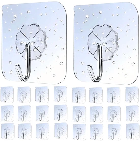 Haken self-adesivi - trasparenti - set da 6 - di alta qualità pvc
