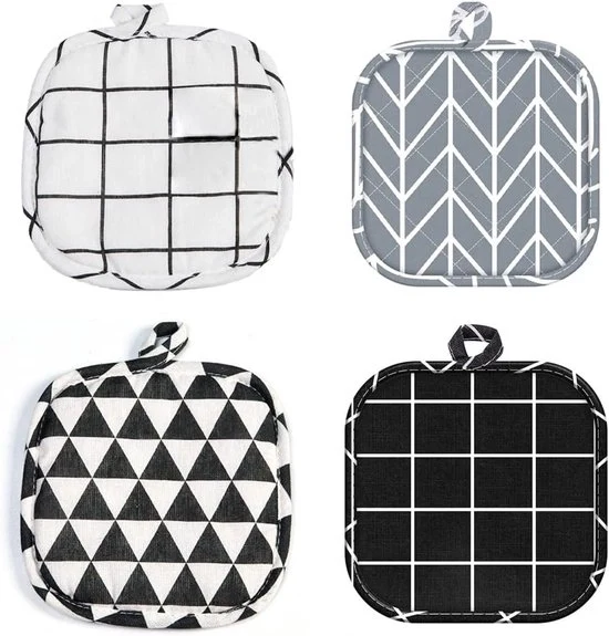 Ovenwanten resistenti al calore - 4 pezzi - cotone - 4 colori
