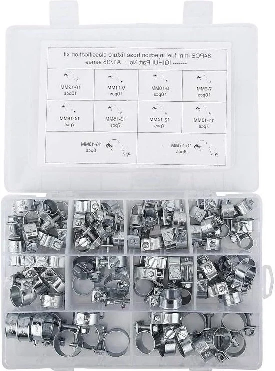 84 pezzi di clip di tubo in acciaio inossidabile Mini Clip per linea di alimentazione benzina per buisklemmen per auto