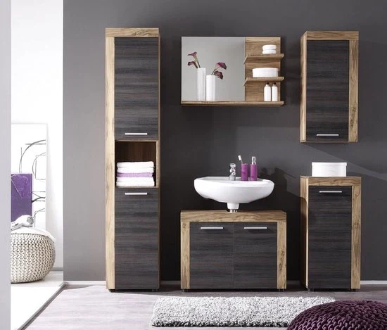Cancun Boom badkamerkast commode 36 x 81 x 31 cm - Molto spazio di stoccaggio