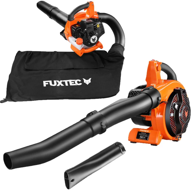 B-WARE FUXTEC FX-LBS126 4in1 Aspiratore foglie, soffiatore foglie, trituratore foglie incl. due tubi di soffiaggio