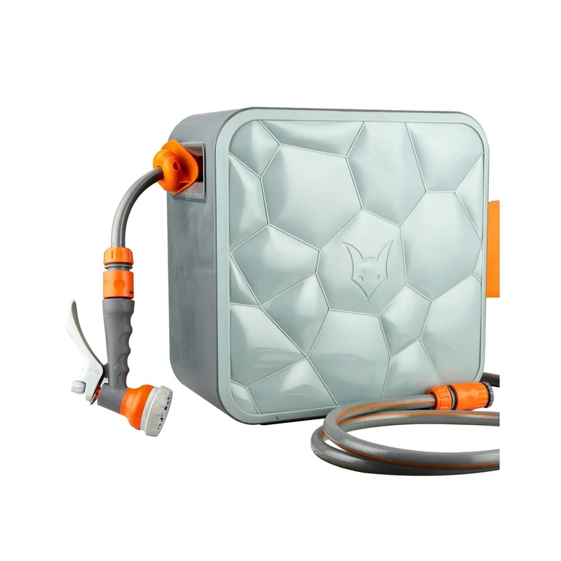 B-WARE Avvolgitubo automatico premium squadrato e pratico da parete 20 m FUXTEC FX-CU20