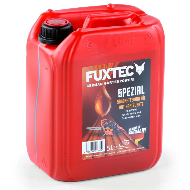 B-WARE Olio per catena motoseghe FUXTEC con additivo adesivo -Olio per catene 5 L FUXTEC