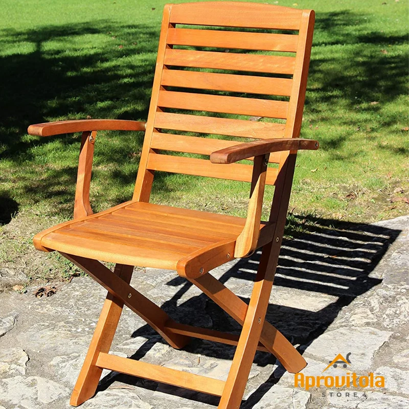 Poltrona Pieghevole In Legno cm54x54x90h | I Giardini del Re