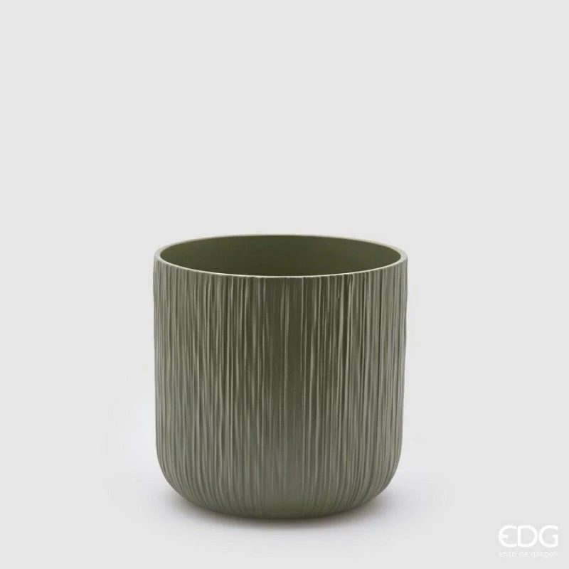 Vaso ceramica rigato salvia | EDG