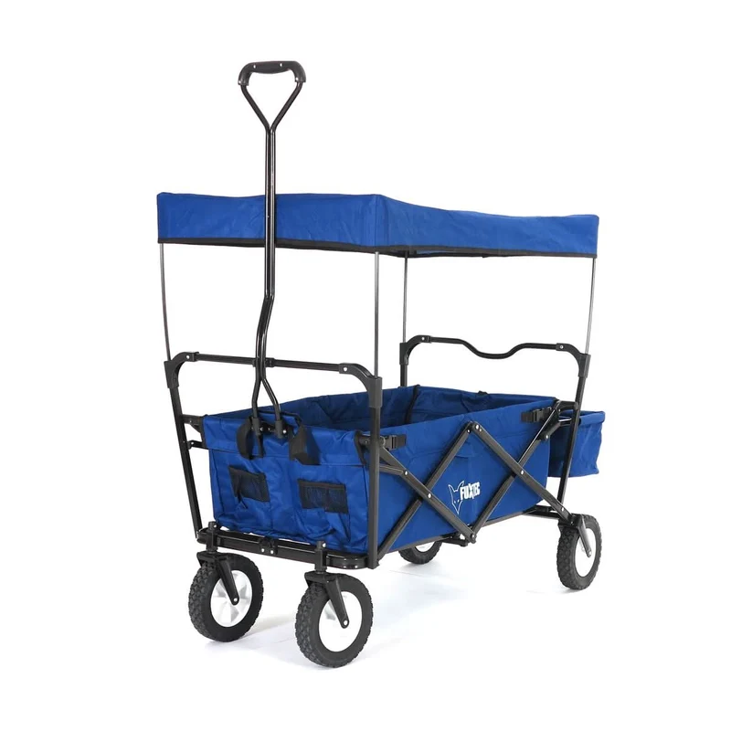B-WARE FUXTEC Bollerwagen JW-76AN NAVY BLAU mit Sonnendach