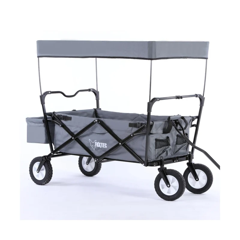 B-WARE FUXTEC Bollerwagen GRAU mit Sonnendach JW-76AG