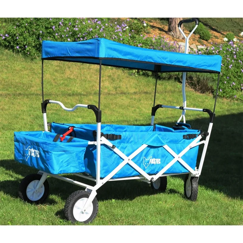 B-WARE FUXTEC Bollerwagen BLAU mit Sonnendach JW-76AB