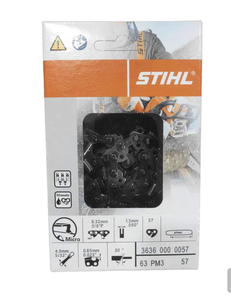 Catena originale stihl 57 maglie, 3/8", spessore 1,3 mm per barra, spranga motosega