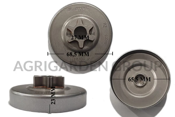 Rocchetto pignone campana frizione 3/8 6 denti originale Stihl motosega ms 200 t, ms 200, 020, 020t