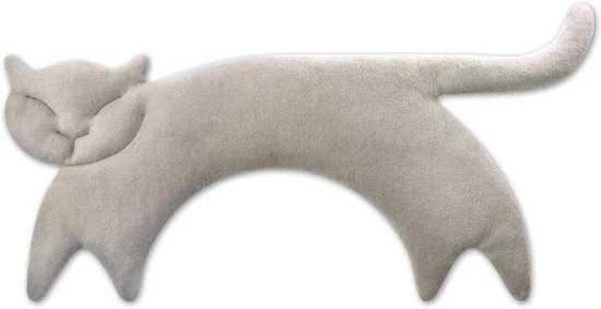 Gomitolo di pelliccia per gatto - cuscino termico - 1 pezzo - grigio - 100% cotone biologico - 47x23 cm
