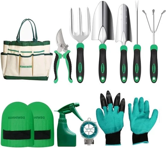 Kit di attrezzi per giardinaggio - Manicotto per giardinaggio a mano - 5 pezzi - Incluso contenitore di stoccaggio