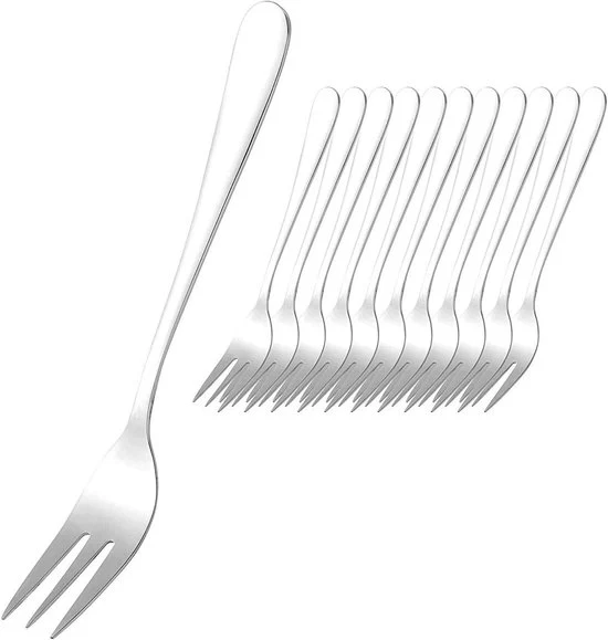 Set di forchette per tartine - forchette da dessert eleganti - 6 pezzi - acciaio inossidabile