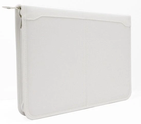 Portafoglio A4 in pelle finta PU - bianco