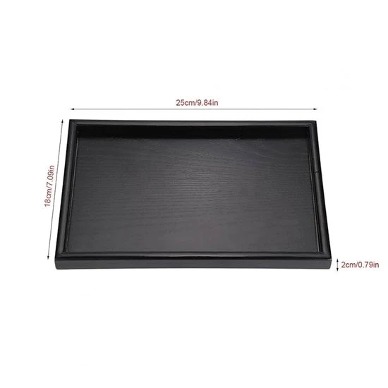 Dienblad in Legno Nero Multifunzionale - 1 pezzo - 25x18x2cm