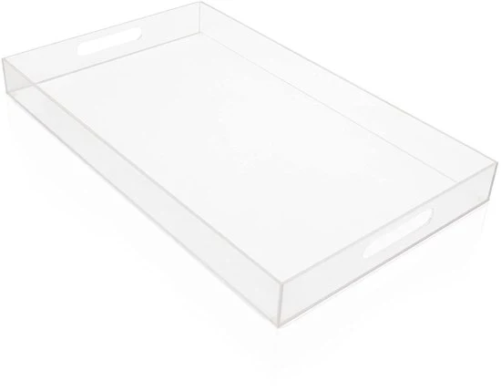 Piatto rettangolare per servizio - trasparente acrilico - 1 pezzo - 40x30x5 cm