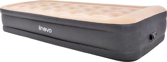Matrimoniale gonfiabile alta sospensione Twin - 196 x 97 x 47 cm - beige - pompa elettrica integrata - borsa