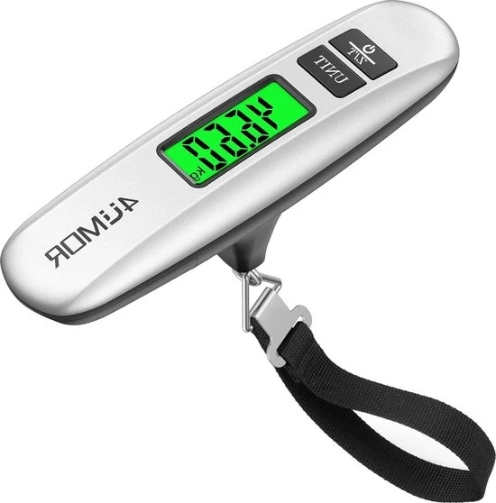 Scatola digitale per bagagli da viaggio con display LCD - bilancino da viaggio per adulti - peso massimo 50 kg - nero