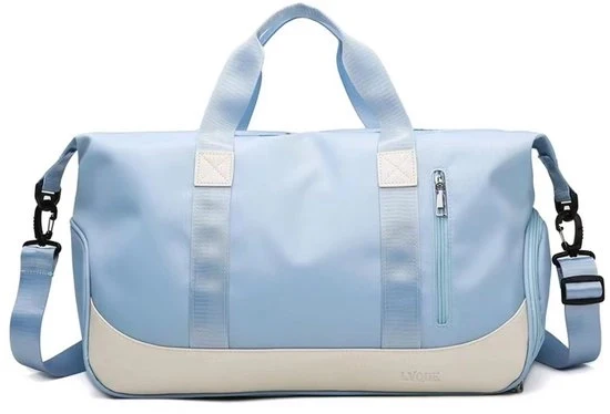 Borsa sportiva - 47 x 22 x 25 cm - Borsa da spalla - Borsa da braccio - Impermeabile e resistente - Con tasca per scarpe - Idonea per uomini e donne - Adatta per nuoto - Borsa per viaggio sportivo - azzurro chiaro - 47*22*25cm
