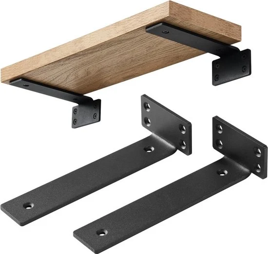 Pannelli di supporto metallico - 2-Pack - Pannelli di supporto oscillanti - Pannelli di supporto in acciaio inossidabile - Pannelli di supporto per parete - Pannelli di supporto per pannelli di parete - 30cm - Nero