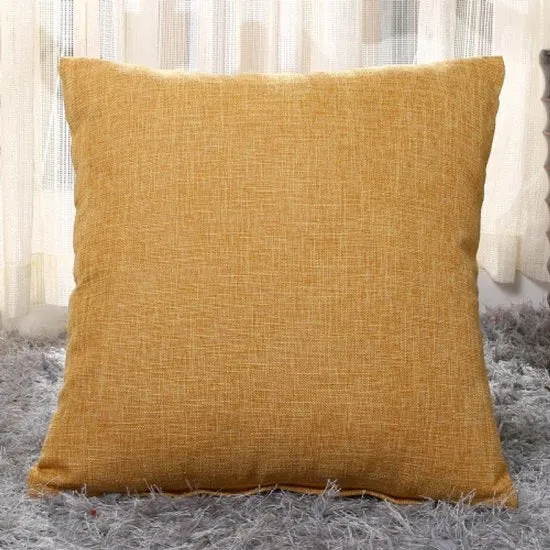 Kit di 2 cuscini copri in lino - 2-pack - 40x40cm copri cuscino quadrato - Copri cuscino per esterno - Decorazione per la casa - Con chiusura invisibile - Adatto per divano letto, ufficio - Giallo
