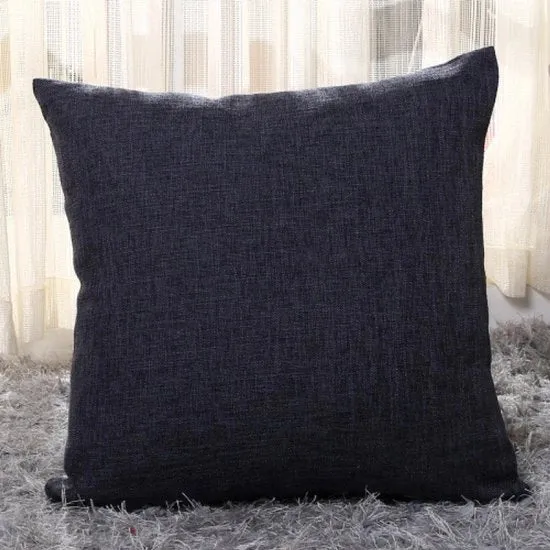 Set di cuscini in lino spessi - 2-pack - 55x55cm cuscini in lino quadrati - Cuscini per esterni - Decorazione per la casa - Con cerniera invisibile - Adatto per divano letto, ufficio - Nero