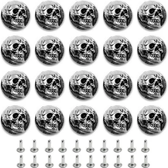 20 conchiglie metalliche decorative a punzone 3D per decorare borse cinture abbigliamento