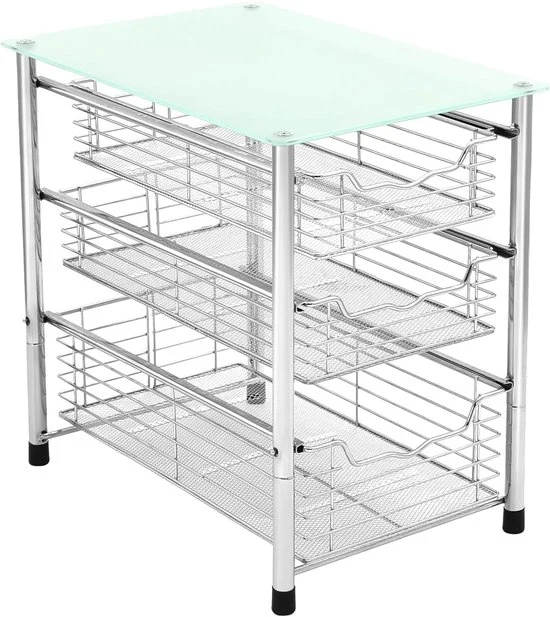 Organizzatore a 3-trappiste per il carrello - multifunzionale - 1 pezzo - vetro resistente