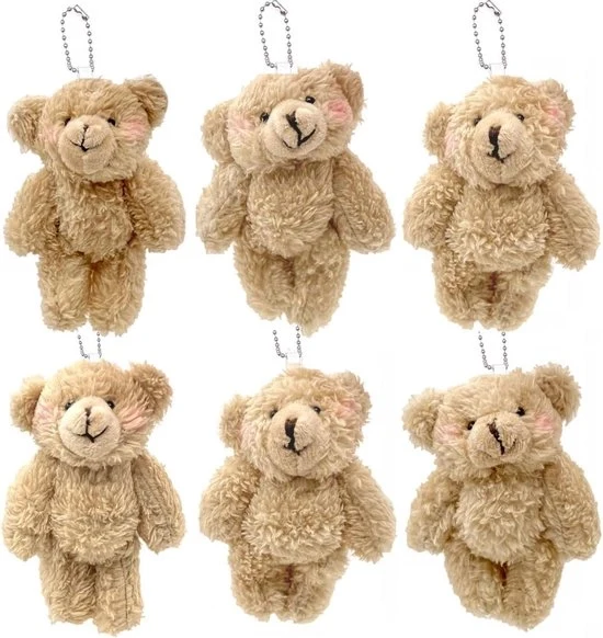 Berretti da chiave con peluche soffice - Animalucci da abbracciare - 6 pezzi