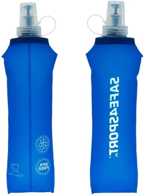 Fiaschetta Soft Opvougbile 500 ml - Sportflacone morbido - Blu - TPU