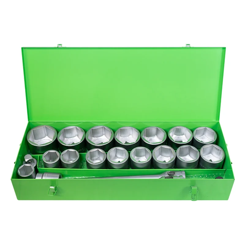 SET METALLICO DA 21 PEZZI CON BUSSOLE ESAGONALI DA 1" – FINITURA ZINCATA 51616 JBM
