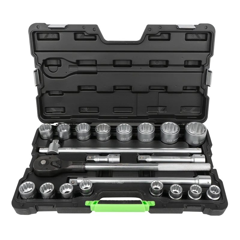 SET DI UTENSILI DA 21 PEZZI CON BUSSOLE A 12 PUNTE DA 3/4" – FINITURA ZINCATA 53728 JBM