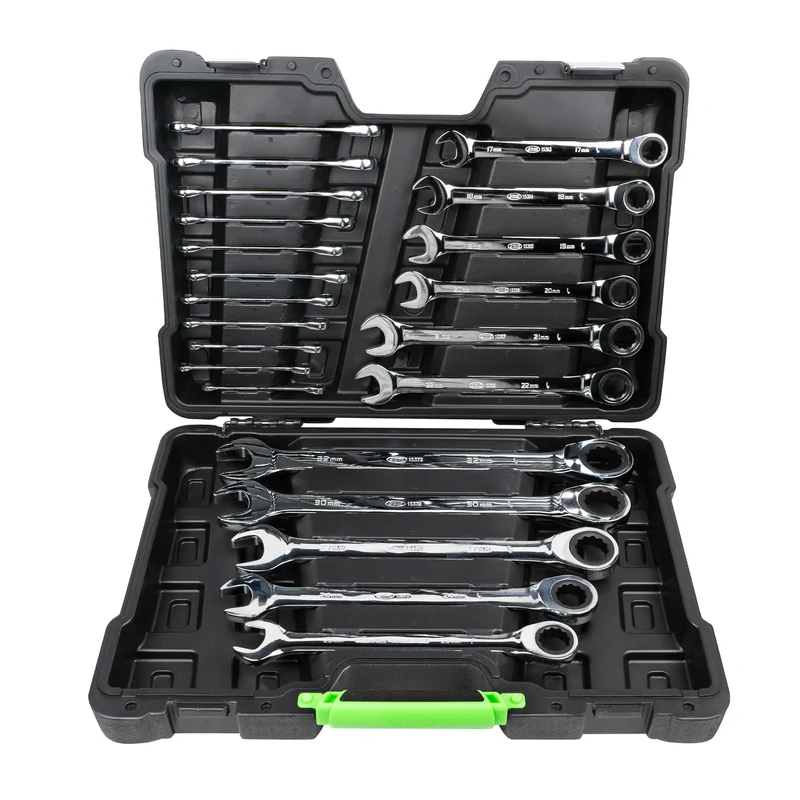 SET DI 22 CHIAVI COMBINATE CON CRICCHETTO IN VALIGETTA 54041 JBM
