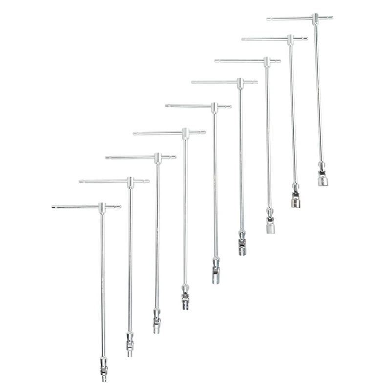 SET DI 9 CHIAVI A SNODO CON IMPUGNATURA A T (7–19 MM) 54380 JBM